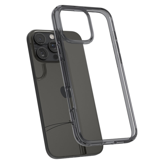 Carcasa Spigen pentru iPhone 16 Pro, Ultra Hybrid, gri + sticlă temperată 9H
