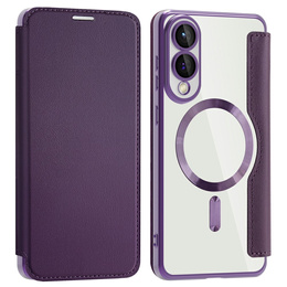 Cu clapetă pentru Samsung Galaxy S25 Edge, RFID Wallet MagSafe CamShield, violet