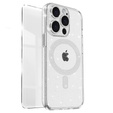 Husă pentru iPhone 16 Pro, ERBORD Glitter MagSafe, transparentă + Sticlă pentru ecran