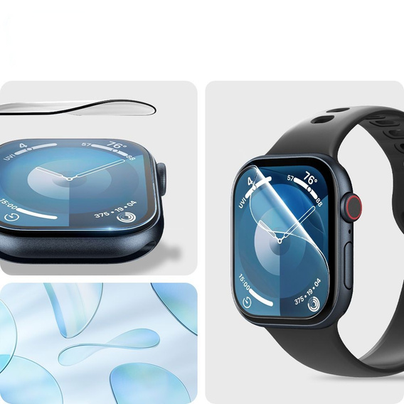 Spigen ProFlex EZ FIT, Szkło hybrydowe do Apple Watch 7/8 41MM, Clear (2 sztuki)