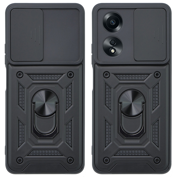 Husă blindată pentru Oppo A58 4G, CamShield Slide, negru