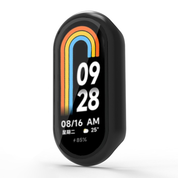 Carcasă 2in1 + sticlă călită pentru Xiaomi Smart Band 10 / 9 / 8, negru