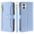 Cu clapetă pentru Motorola Moto G73 5G, Wallet Zipper Pocket, albastru