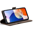 Husă pentru Samsung Galaxy A14 4G/5G, ERBORD Vintage, portofel cu clapetă, cafea
