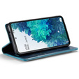 Carcasă flip CASEME pentru Samsung Galaxy S20 FE / 5G, Waxy Textured, albastru