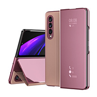 Huse pentru Samsung Galaxy Z Fold3 5G, Clear View, roz rose gold