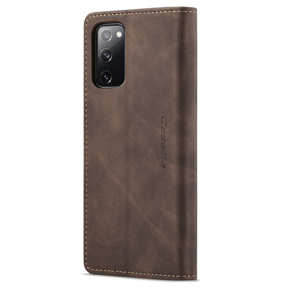 Husa CASEME pentru Samsung Galaxy S20 FE, Leather Wallet Case, maro
