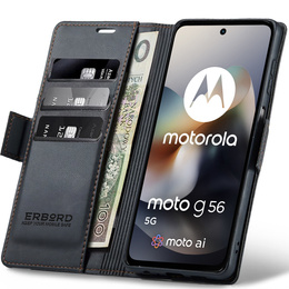 ERBORD Portofel Litchi lucios cu clapetă pentru Motorola Moto G56 5G
