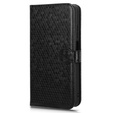 Husa cu clapetă pentru Motorola Moto G24 / G24 Power / G04, Wallet Rhombus, negru