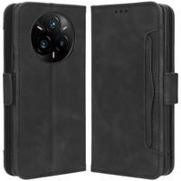Cu clapetă pentru Realme 14 Pro+ 5G, Card Slot, negru