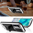 Husă blindată pentru Samsung Galaxy S23, R-JUST CamShield Slide, argintiu / negru