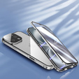 Husa pentru iPhone 16 Pro, Magnetic Dual Glass, de argint