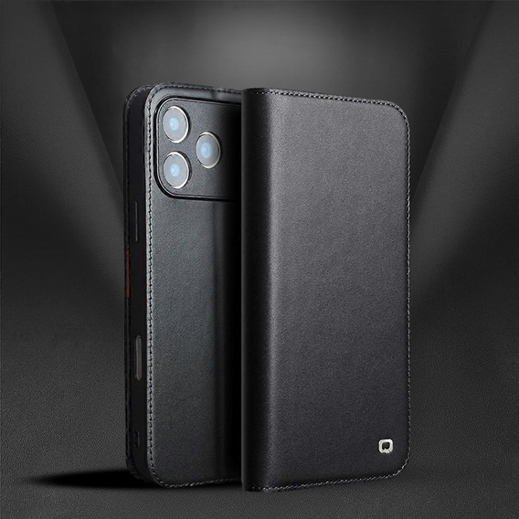 Carcasă din piele QIALINO pentru iPhone 17 Pro Max - negru