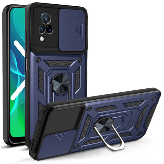 Husă blindată pentru Vivo V21 5G, CamShield Slide, albastru închis