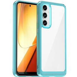 Huse pentru Samsung Galaxy S23 FE, Fusion Hybrid, transparent / albastru