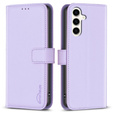 Cu clapetă pentru Samsung Galaxy S23 FE, BINFEN Wallet, violet + sticlă 9H