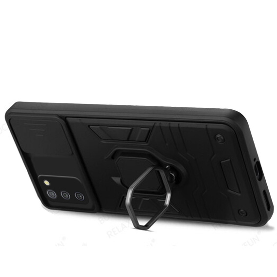 Husă pentru Samsung Galaxy A03s, KickStand Camera Lens, albastru