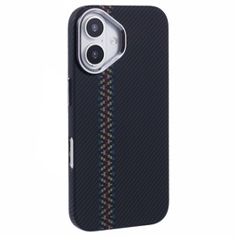 Carcasa pentru iPhone 16, Carbon Fiber MagSafe, negru