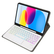 Husă cu tastatură bluetooth touchpad iluminată pentru iPad 10.9" 2022 (10 gen.), roz