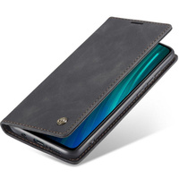 Husa CASEME pentru Xiaomi Redmi Note 8 Pro, Leather Wallet Case, negru