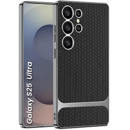 Huse pentru Samsung Galaxy S25 Ultra, GKK Woven Leather, negru