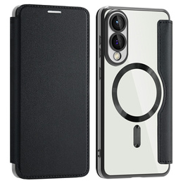 Cu clapetă pentru Samsung Galaxy S25 Edge, RFID Wallet MagSafe CamShield, negru