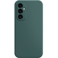 Carcasa pentru Samsung Galaxy A15, Silicone Lite, verde închis + sticlă 9H