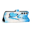 Cu clapetă pentru Samsung Galaxy A05s, Wallet, Butterflies, albastru