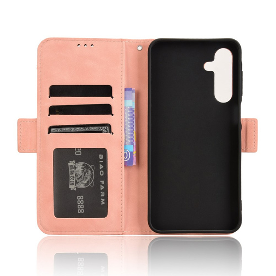 Cu clapetă pentru Samsung Galaxy A26, Card Slot, roz