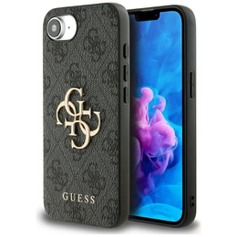 GUESS Huse pentru iPhone 16E, 4G Big Metal Logo, negru