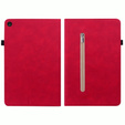 Husa pentru Lenovo Tab M10 10.1 Gen 3, Wallet Pen Slot, roșu
