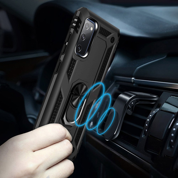 Husă blindată pentru Samsung Galaxy S20 FE, Nox Case Ring, negru