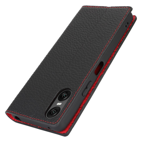 Husă din piele pentru Sony Xperia 10 VI, ERBORD Grain Leather, negru