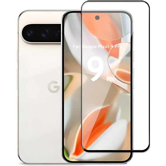 Sticlă călită 3D pentru Google Pixel 9 Pro, cadru negru