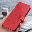 Cu clapetă pentru Samsung Galaxy A54 5G, Mandala Flower, roșu