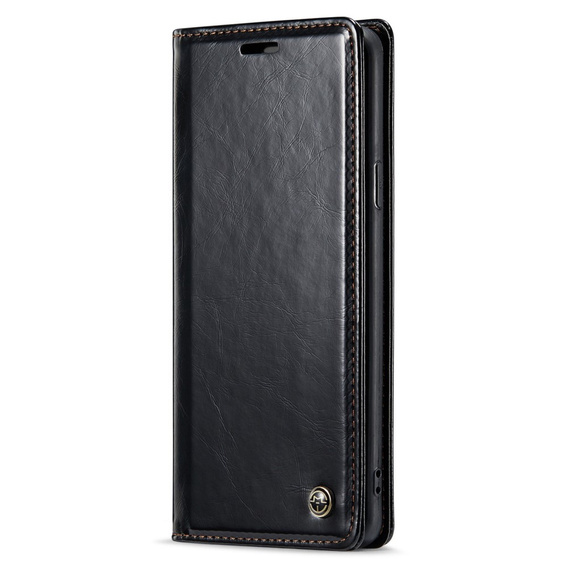 Carcasă flip CASEME pentru Samsung Galaxy S9+ Plus, Waxy Textured, negru
