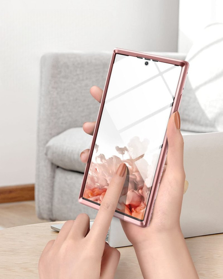 Huse pentru Samsung Galaxy S22 Ultra, Suritch Full Body Marble, roz