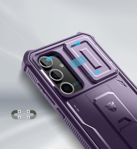 Husă blindată pentru Samsung Galaxy S24 FE, Dexnor Full Body (Two Frames), violet