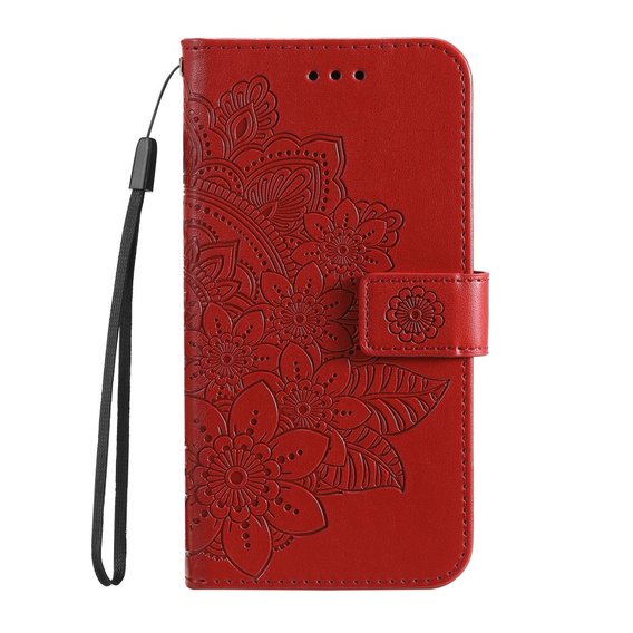 Cu clapetă pentru Samsung Galaxy A13 4G, Mandala Flower, roșu