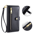 Cu clapetă pentru Infinix Note 40 Pro, Wallet Zipper Pocket, negru