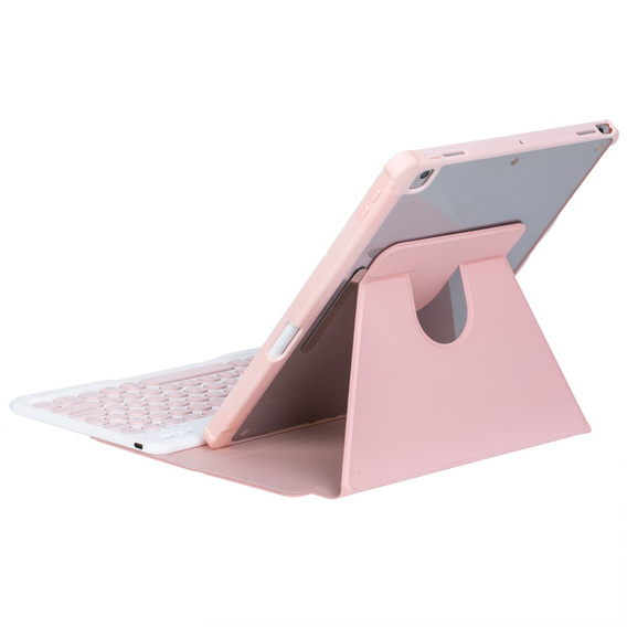 Husă pentru tastatură pentru iPad 11" 2025 A16 (11 gen.) / iPad 10.9" 2022 (10 gen.), Rotary 360° Leather, roz rose gold