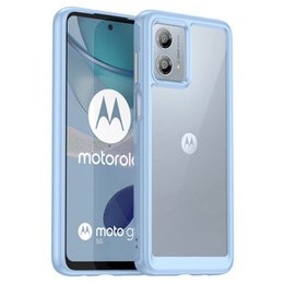 Huse pentru Motorola Moto G53 5G, Fusion Hybrid, transparent / albastru
