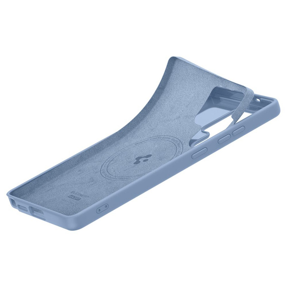 Carcasă Spigen pentru Samsung Galaxy S25 Ultra, Silicone Fit Mag, albastru + sticlă călită