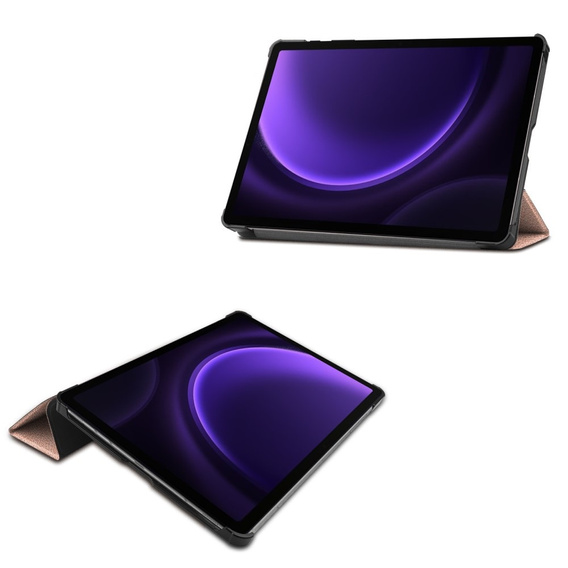 Husă pentru Samsung Galaxy Tab S9 FE, Tri-fold, roz rose gold