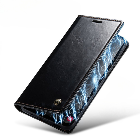 Carcasă flip CASEME pentru Samsung Galaxy A34 5G, Waxy Textured, negru