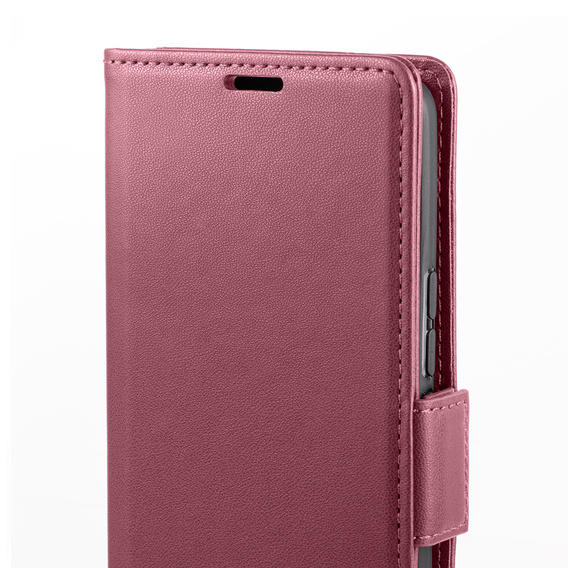 Husă pentru Oppo A60, ERBORD Glossy Litchi, portofel cu clapetă, roșu