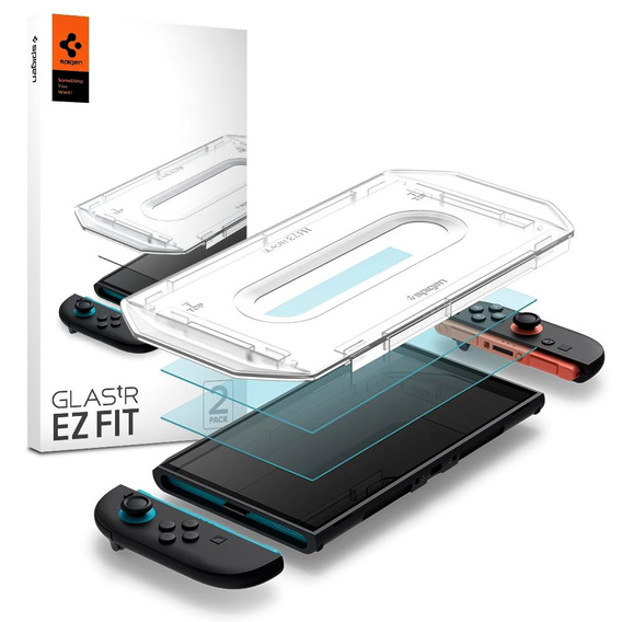 Folie din sticlă Spigen Glas.tR EZ Fit 2-Pack pentru Nintendo Switch 2 – Transparentă