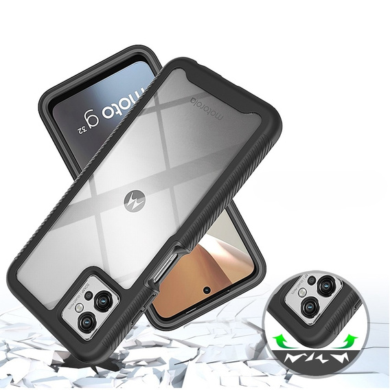 Carcasă pentru Motorola Moto G32, Shockproof, cu folie, negru