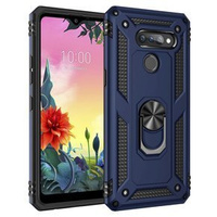 Husă blindată pentru LG K50S, Nox Case Ring, albastru închis