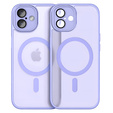 Husă pentru iPhone 16, pentru MagSafe, ERBORD Matt Case, violet + sticlă pentru ecran
